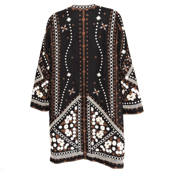 KOBI HALPERIN ⚜ WOMEN'S BLACK COTTON FASHION COAT - Picture 3 of 4